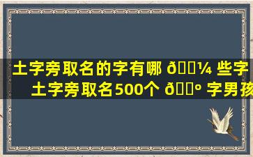 土字旁取名的字有哪 🐼 些字（土字旁取名500个 🐺 字男孩子）